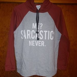Maroon & Gray "Sarcatic" Hoodie